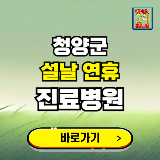 청양군 설날 연휴 진료병원 찾기 ❘ 24시 응급 야간 심야 문여는 병원