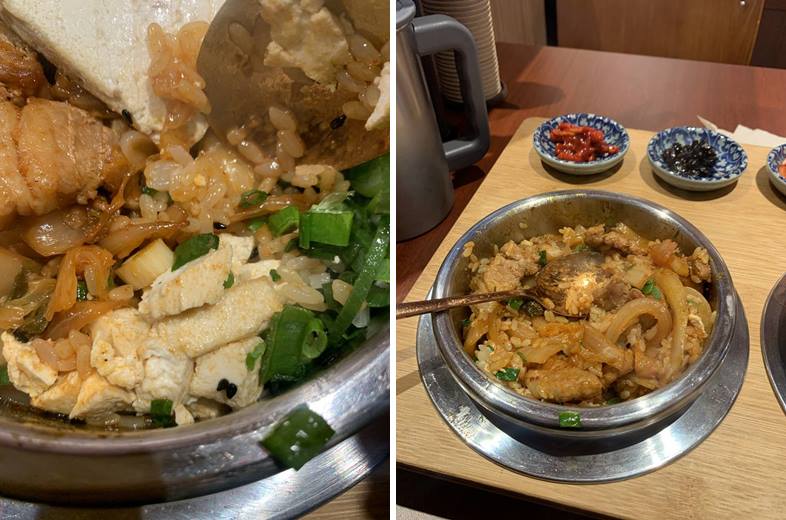 두부를 으깨 비빈 모습