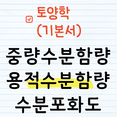 중량수분함량, 용적수분함량, 수분포화도