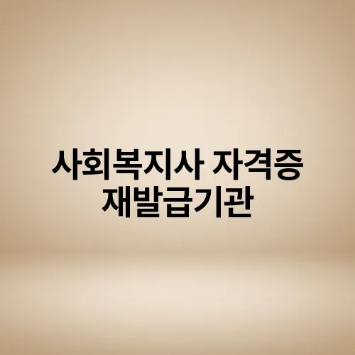 사회복지사 자격증 재발급기관