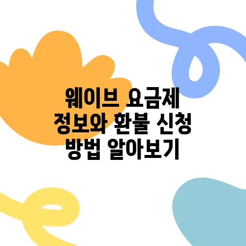 웨이브 요금제 정보와 환불 신청 방법 알아보기