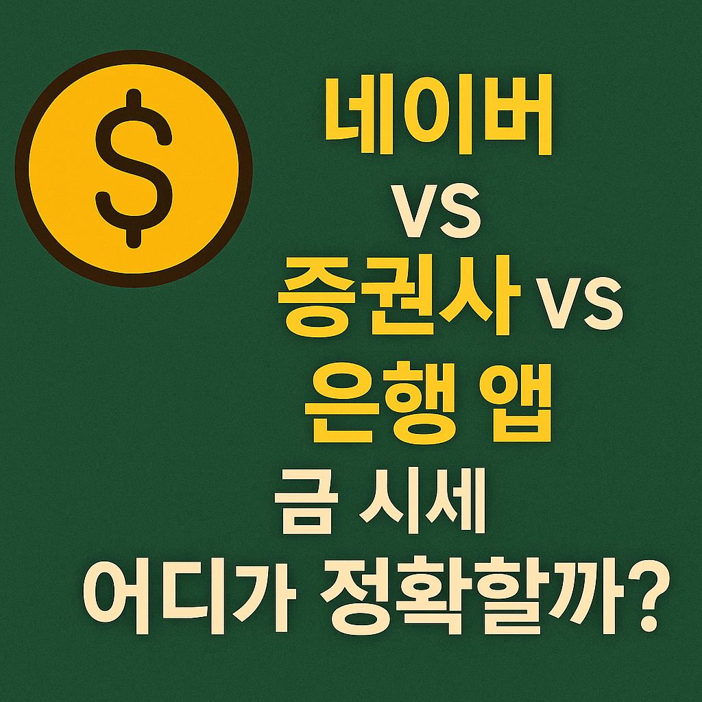 네이버 vs 증권사 vs 은행 앱, 금 시세 어디가 정확할까?