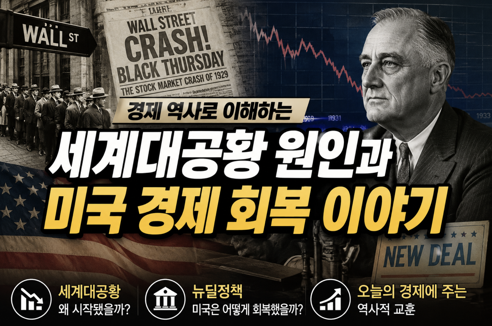 경제 역사 세계대공황 원인과 미국 경제 회복 이야기