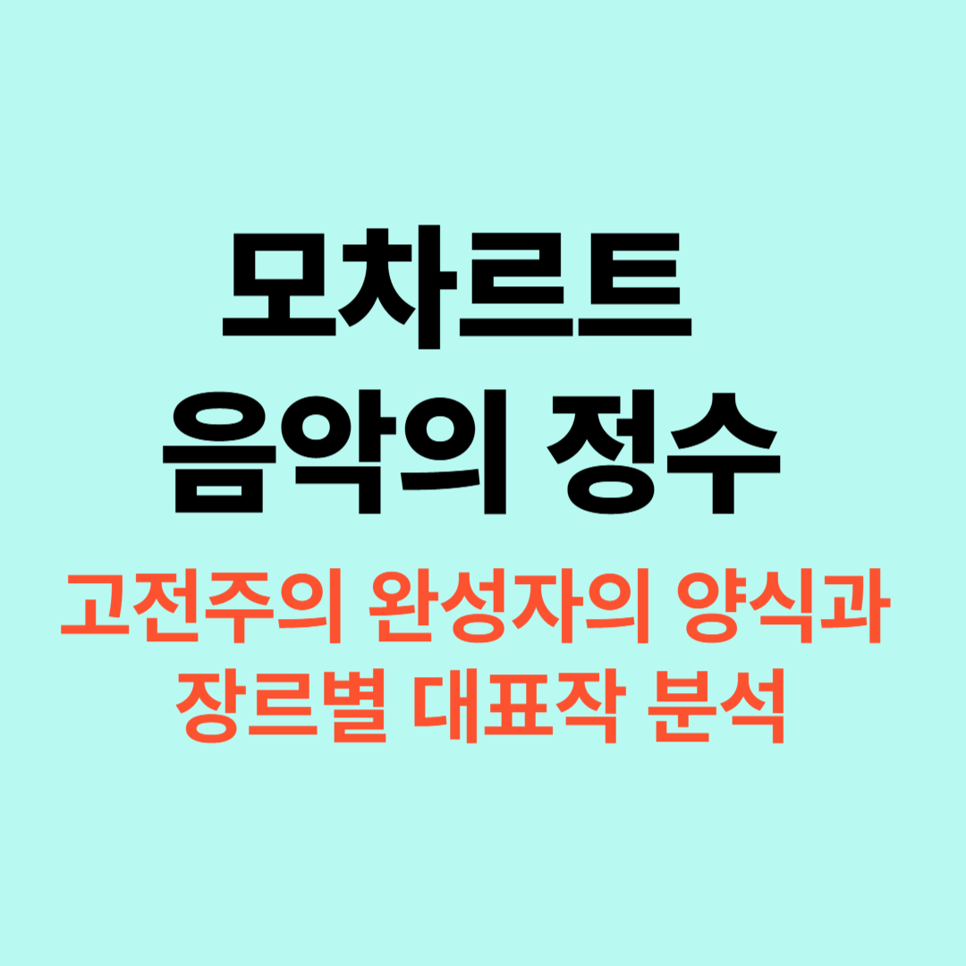 모차르트 초상화와 악보 이미지