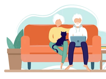 의자에-앉아-있는-노부부