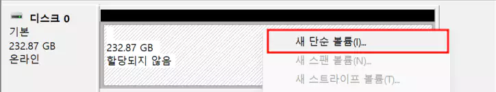 할당되지 않은 디스크