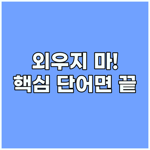 입국심사 영어 무작정 외우지 말고 핵..
