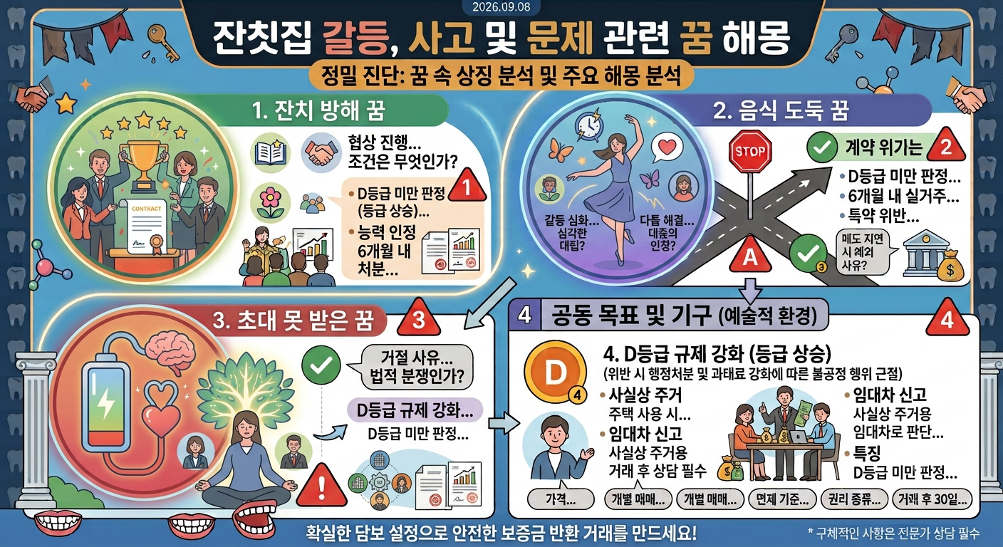 잔칫집 갈등, 사고 및 문제 발생 꿈