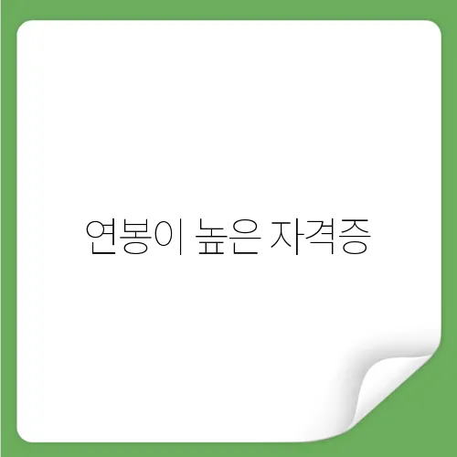 연봉이 높은 자격증