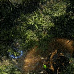 POE2 3장 밀림유적에서 무적오라가 있는 쿼드릴라를 길들이는 모습