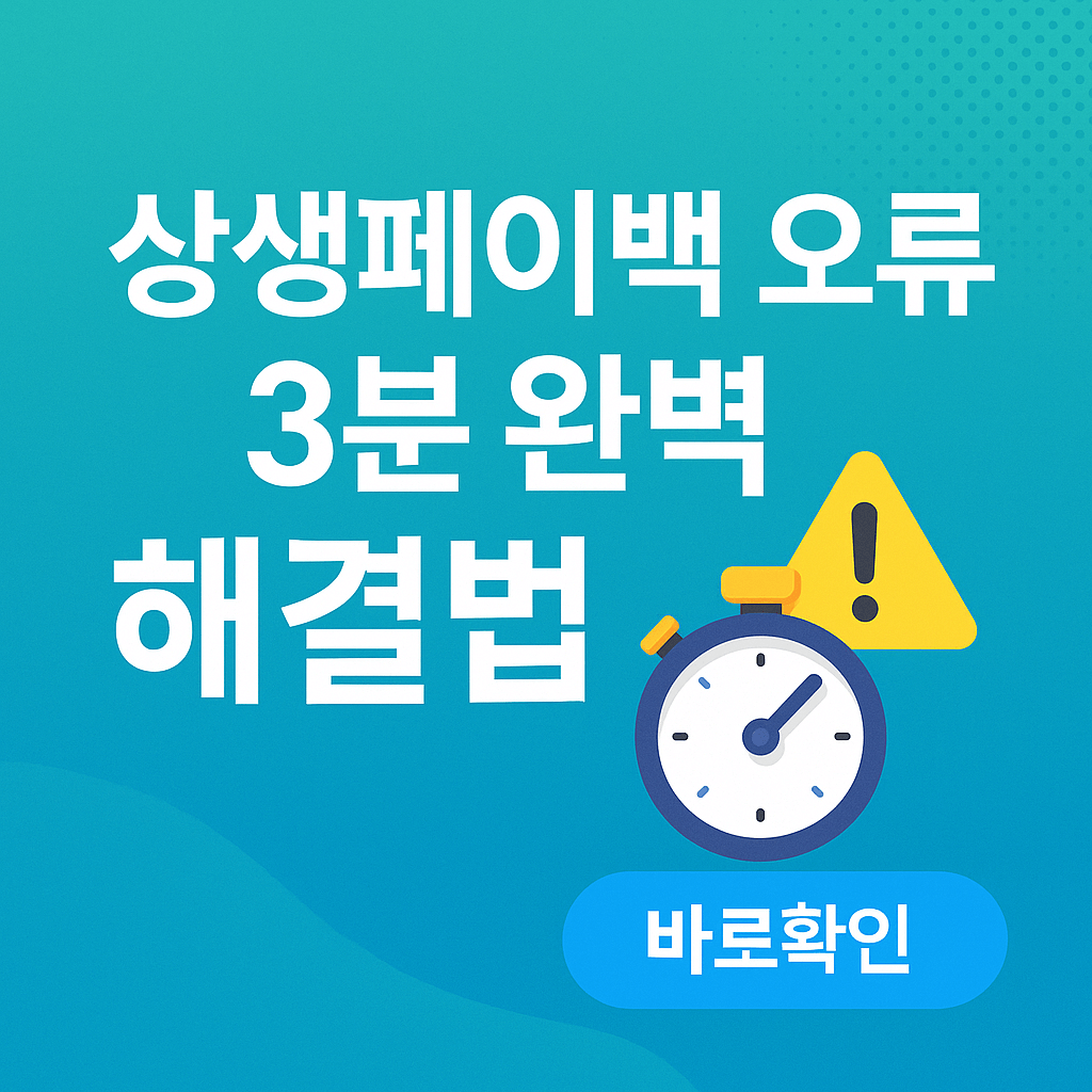 상생페이백 오류 3분 해결법