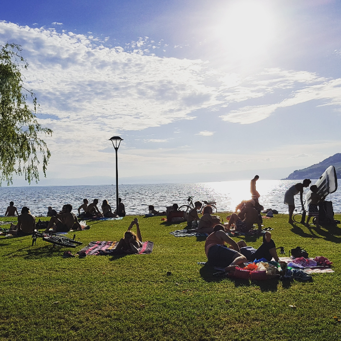 Vevey의 평화로운 오후의 풍경