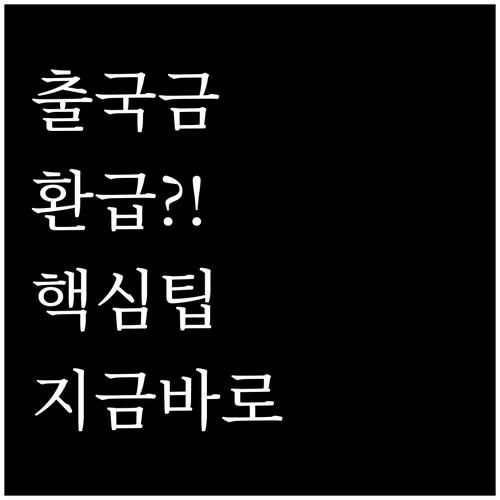출국납부금 환급 대상 확인부터 수령까..