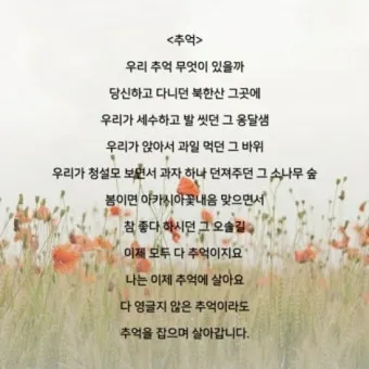 추억에 관한 시모음 세월 추억에 대한 명언 추억에 대한 시로_3