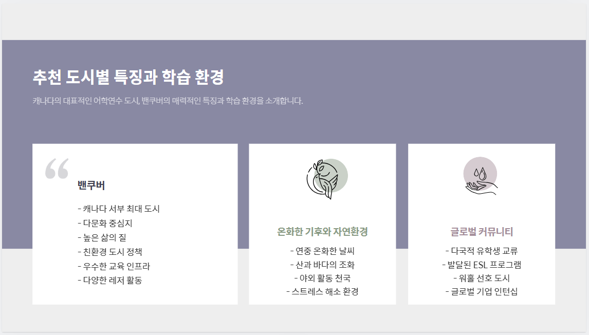 캐나다 어학연수의 매력: 안전한 환경과 추천 도시별 학습 가이드