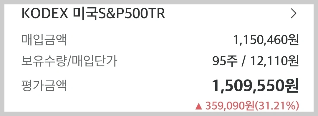 IRP 계좌 KODEX 미국S&P500TR ETF