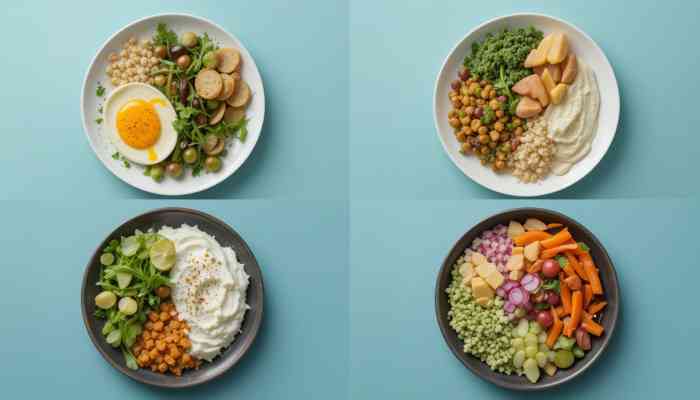 피부 진정용 식단 예시 플레이팅 이미지