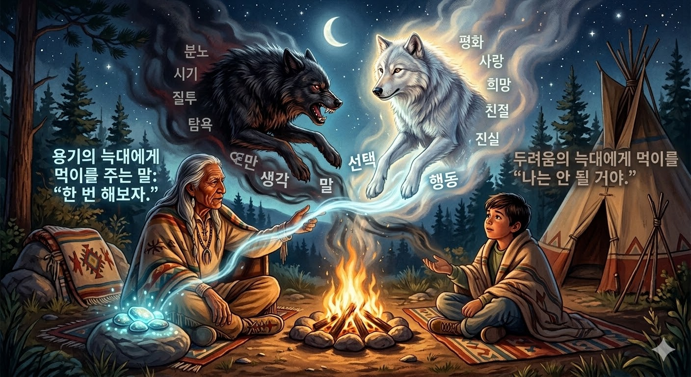 우리는 매일 한 마리의 늑대에게 먹이를 준다