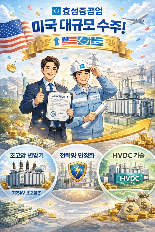 효성중공업 미국 수주 (초고압 변압기, 전력망 안정화, HVDC 기술)