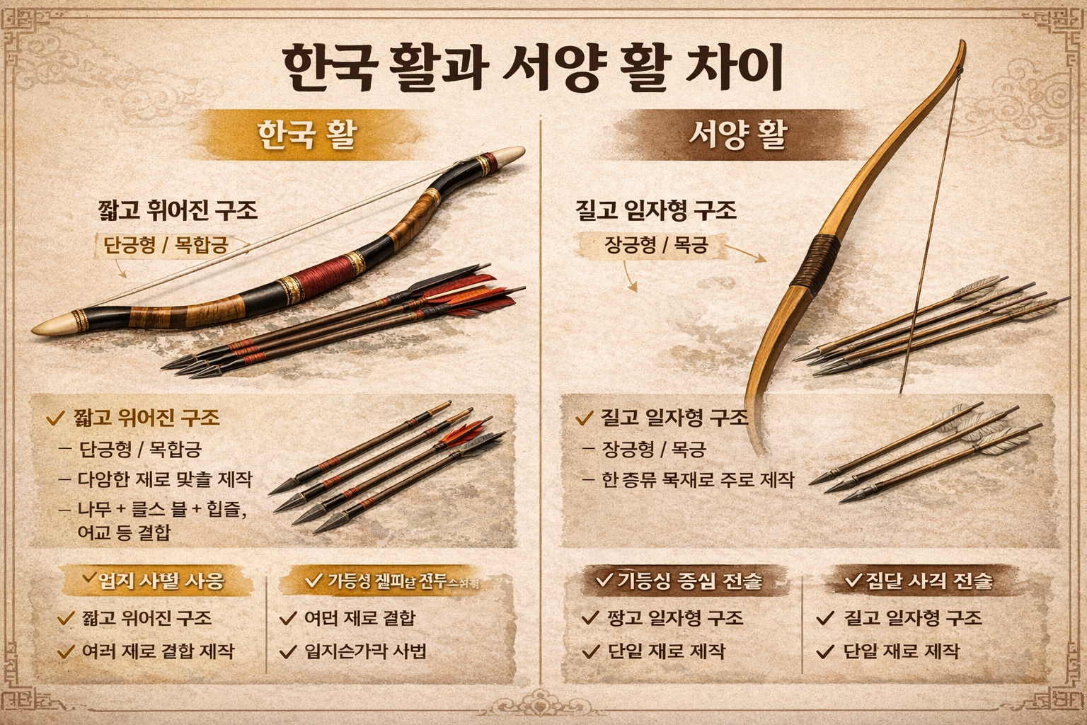 한국 활과 서양 활 차이