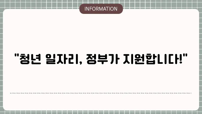 정부 고용지원금 청년채용트 배송 값 이륰니 없다