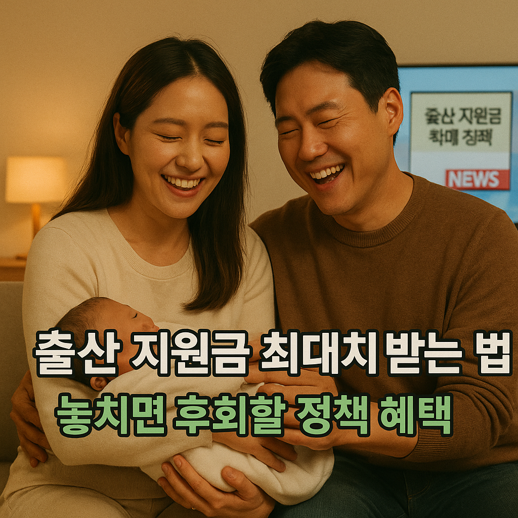 신생아를 품에 안고 즐거워하는 부부
