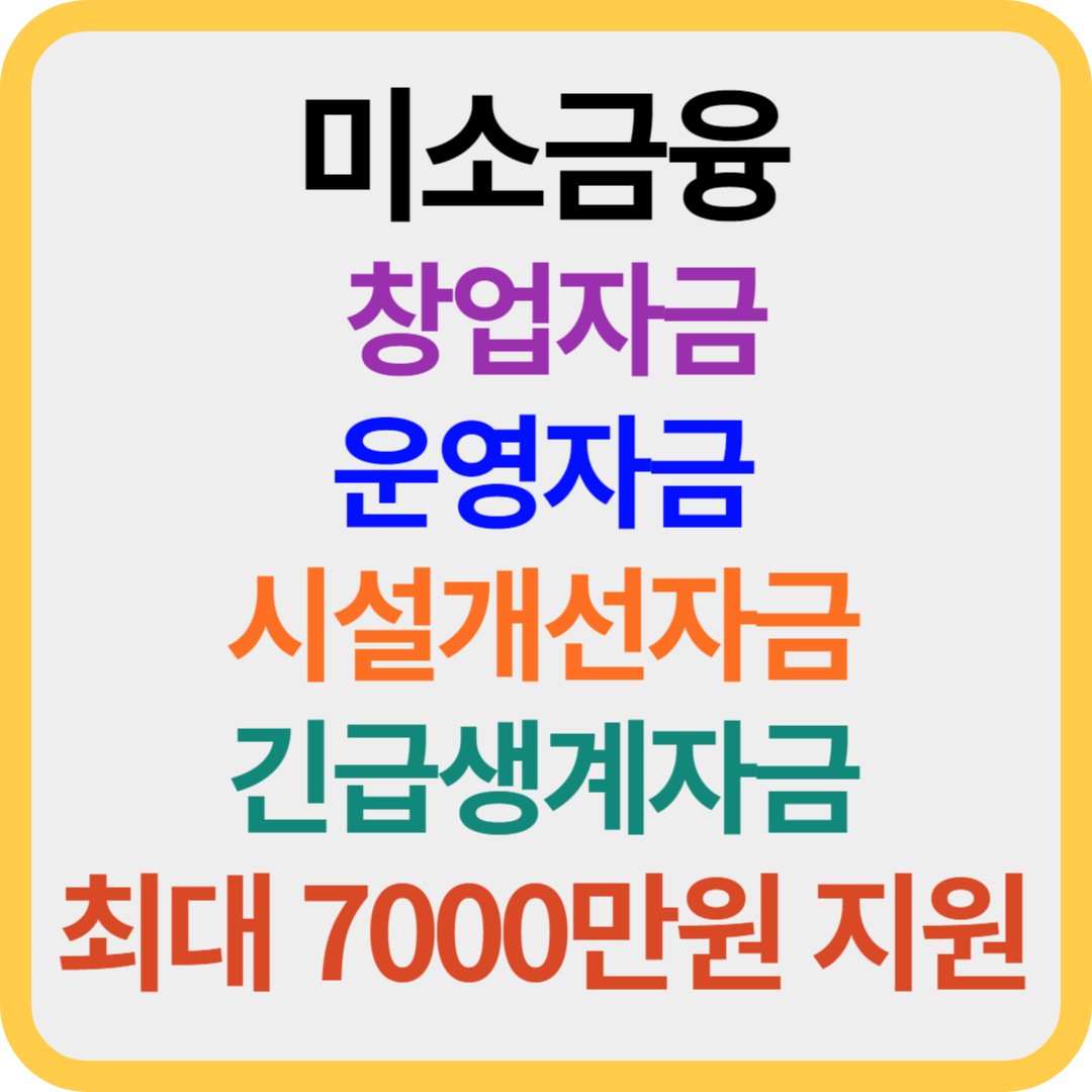 미소금융 창업자금·운영자금·시설개선자금·긴급생계자금 신청하기