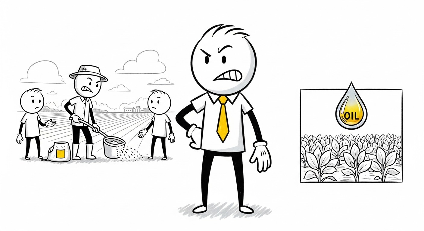 비료를 뿌리는 농장 풍경