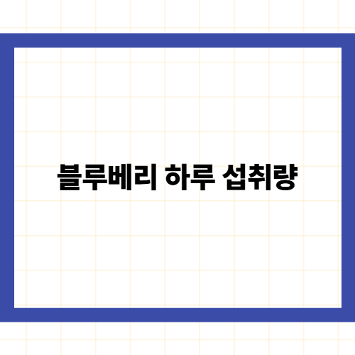 블루베리 하루 섭취량