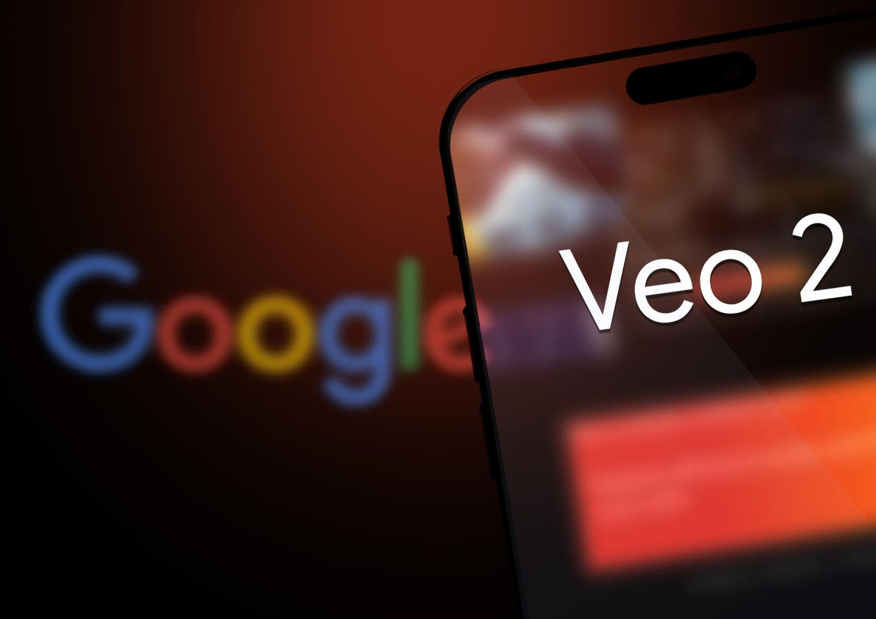 JINAN, CHINA - DECEMBER 17: In this photo illustration, the logo of Google's Veo 2, the successor to the Veo video generation model, is seen on a smartphone screen on December 17, 2024 in Jinan, Shandong Province of China. Dubbed Veo 2, the artificial intelligence (AI) model improves on the capabilities of the older model which was launched in early 2024. Veo 2 can now generate videos in up to 4K resolution and for a much longer duration. (Photo by VCG/VCG via Getty Images)