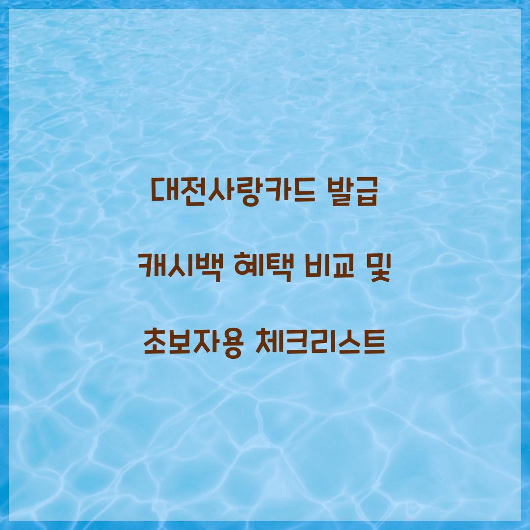 대전사랑카드 발급 캐시백