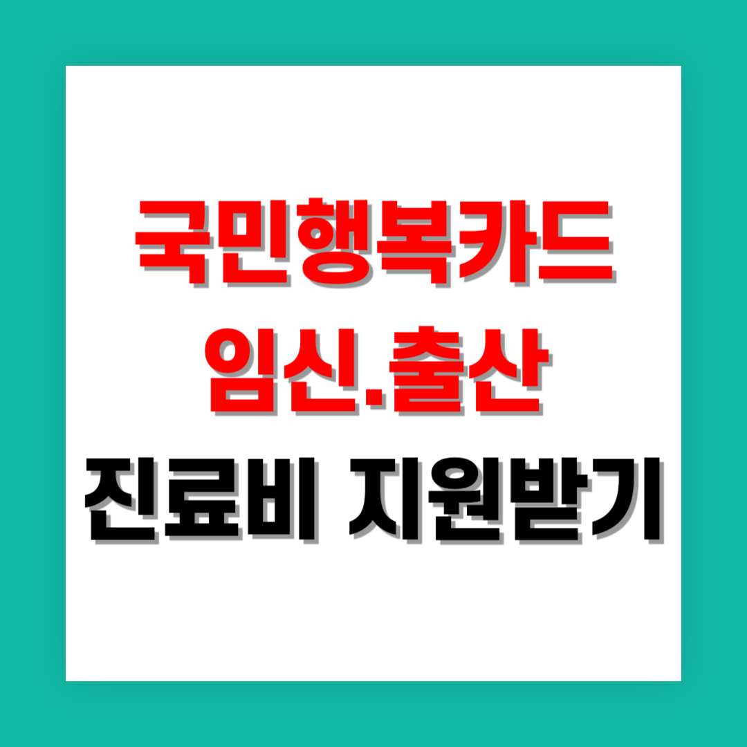 국민행복카드 임신/출산 진료비 썸네일