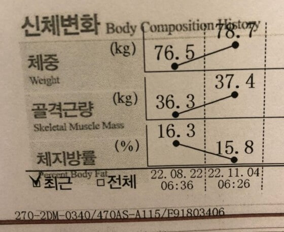 체지방률 감소