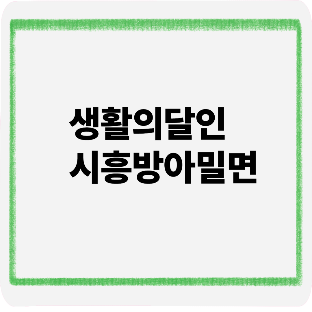 생활의달인시흥방아밀면