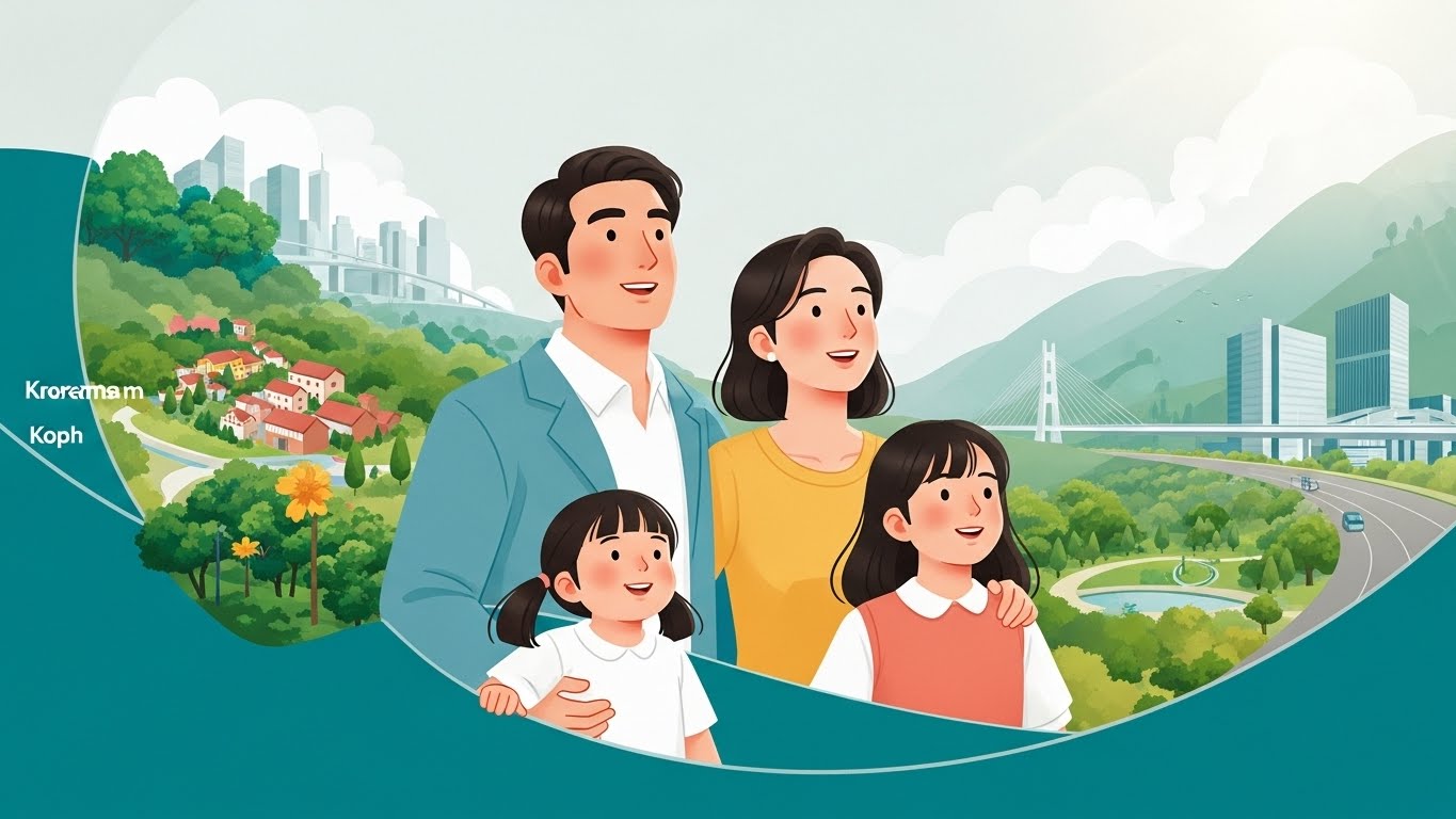 2026년 아동수당 개정으로 더 나은 미래를 기대하는 가족의 희망찬 모습