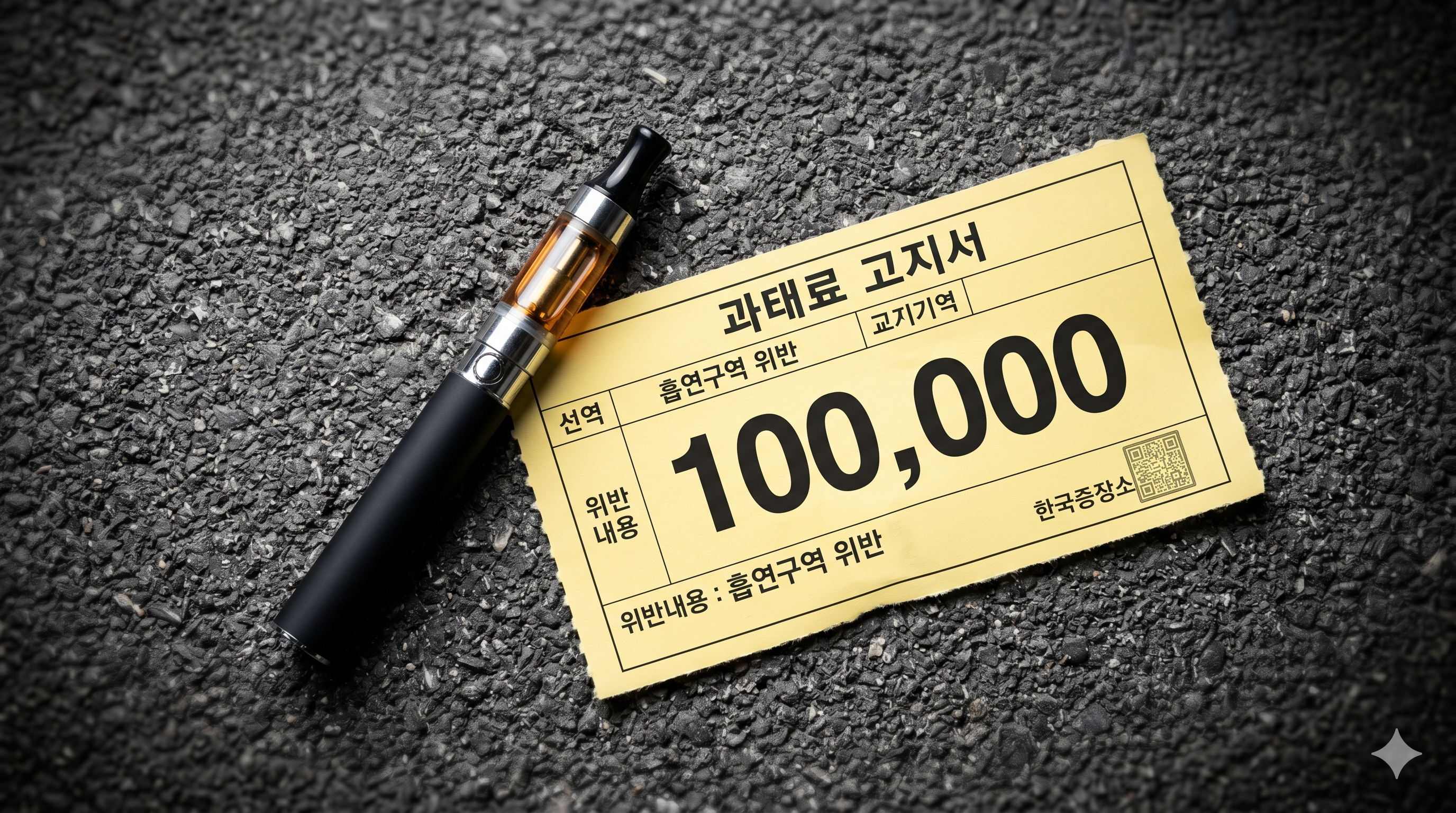 액상 전자담배 단속 10만원 과태료 고지서