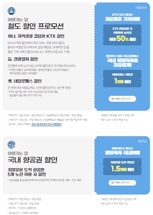 철도, 항공권 할인 알려주는 사진