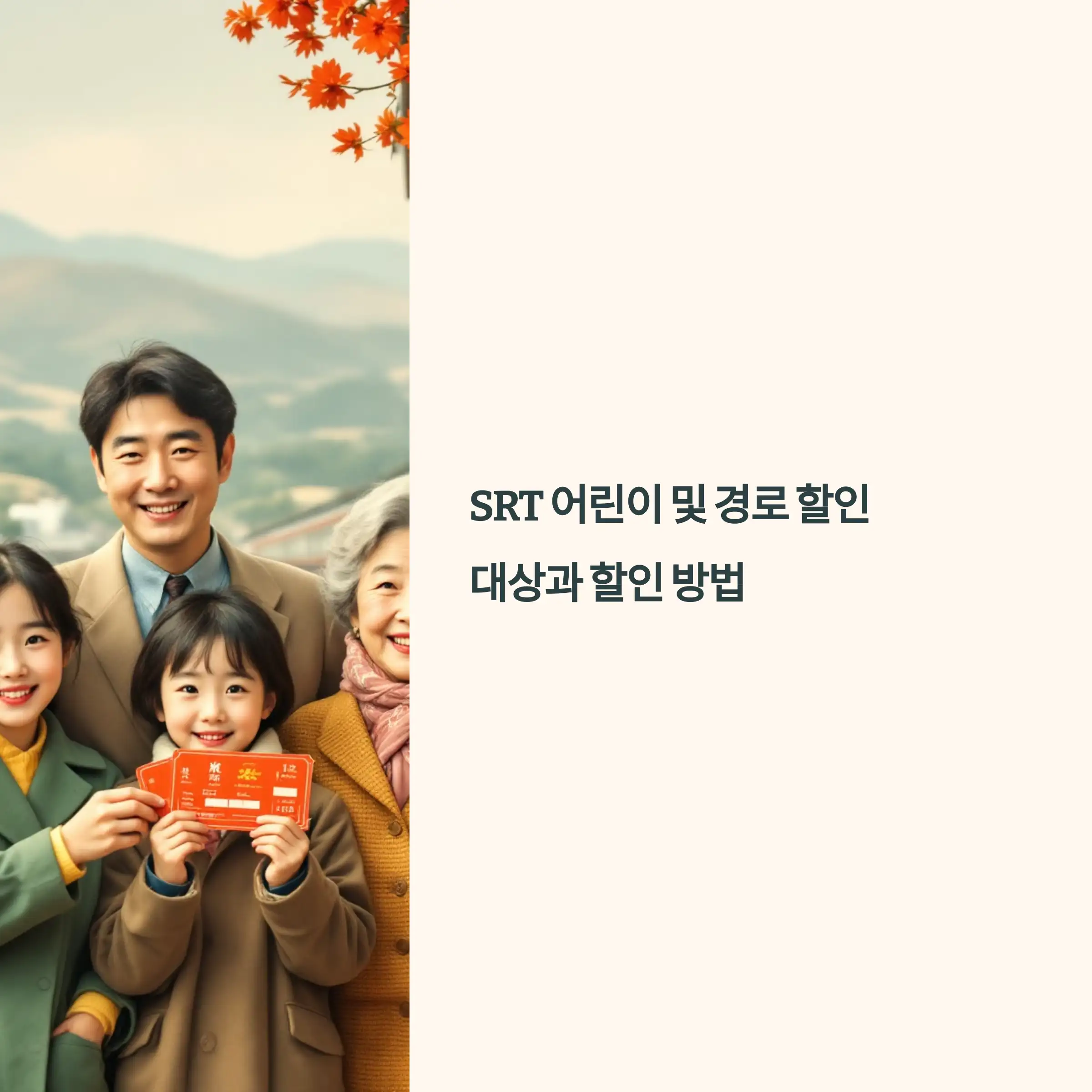 SRT 어린이, 경로 할인 대상 및 할인 방법