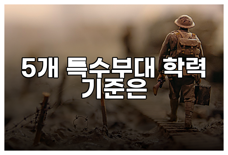 5개 특수부대 학력 기준은