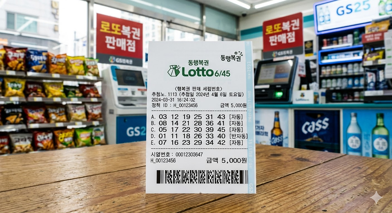 편의점 로또 1216회 당첨번호
