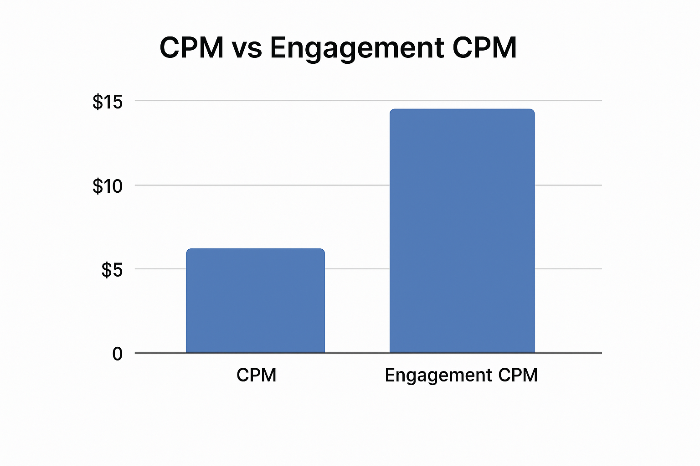 조회 기반 vs 체류 기반 CPM 비교 차트