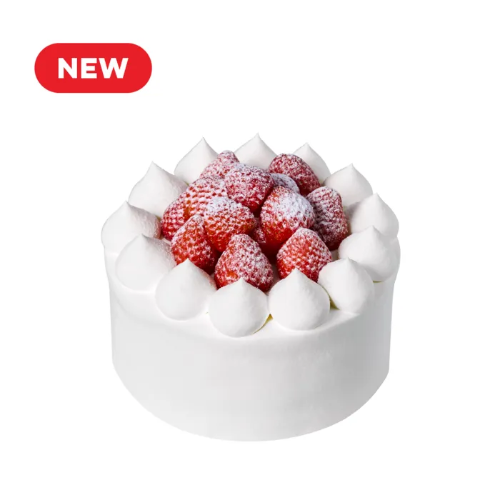 노티드 딸기 크리스마스 케이크 - 귀여운 디자인과 신선한 딸기 장식