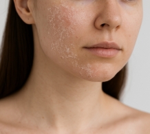 건조해서 피부가 일어난 건성피부 여성의 사진