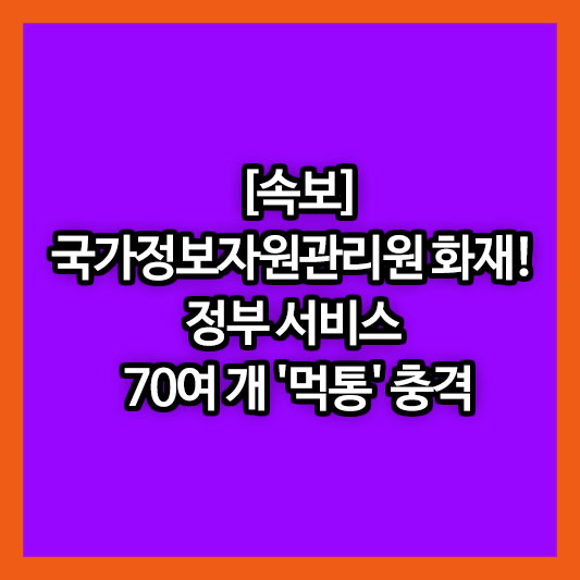 국가정보자원관리원 화재!