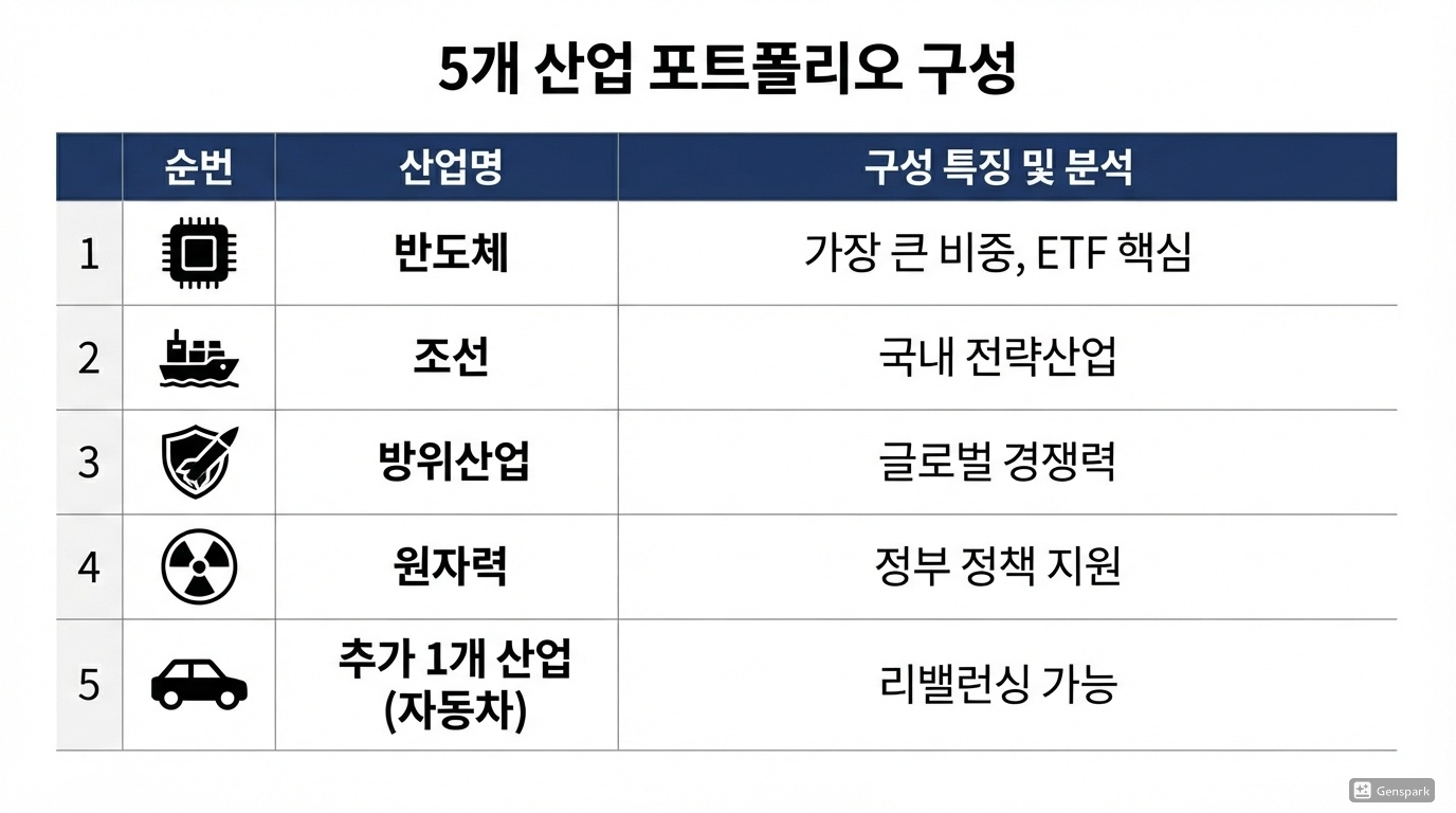 반도체&middot;조선&middot;방산&middot;원자력 등 5개 산업 구성