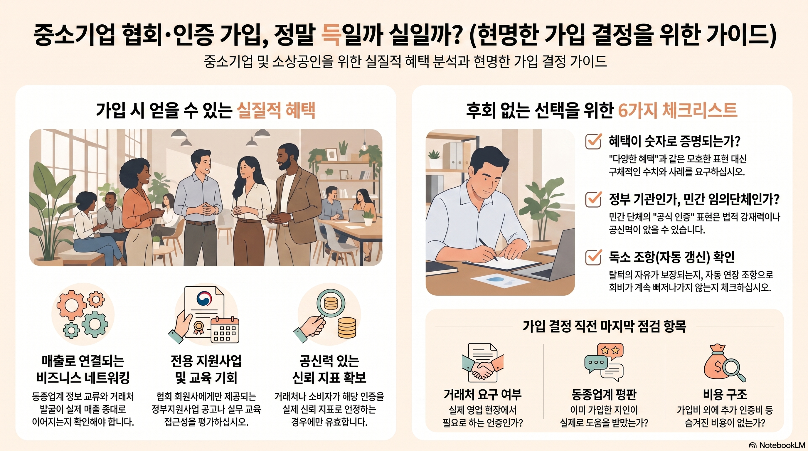 중소기업 협회 가입 체크리스트 장단점