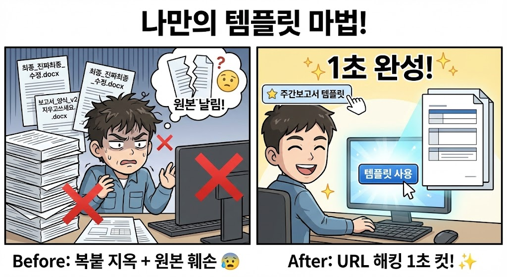 구글 문서 나만의 템플릿 만들기: 반복되는 보고서/과제 양식 1초 만에 꺼내 쓰는 법 (URL 해킹 꿀팁)