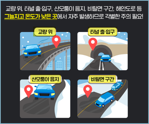블랙아이스 예방 자주 발생하는 곳