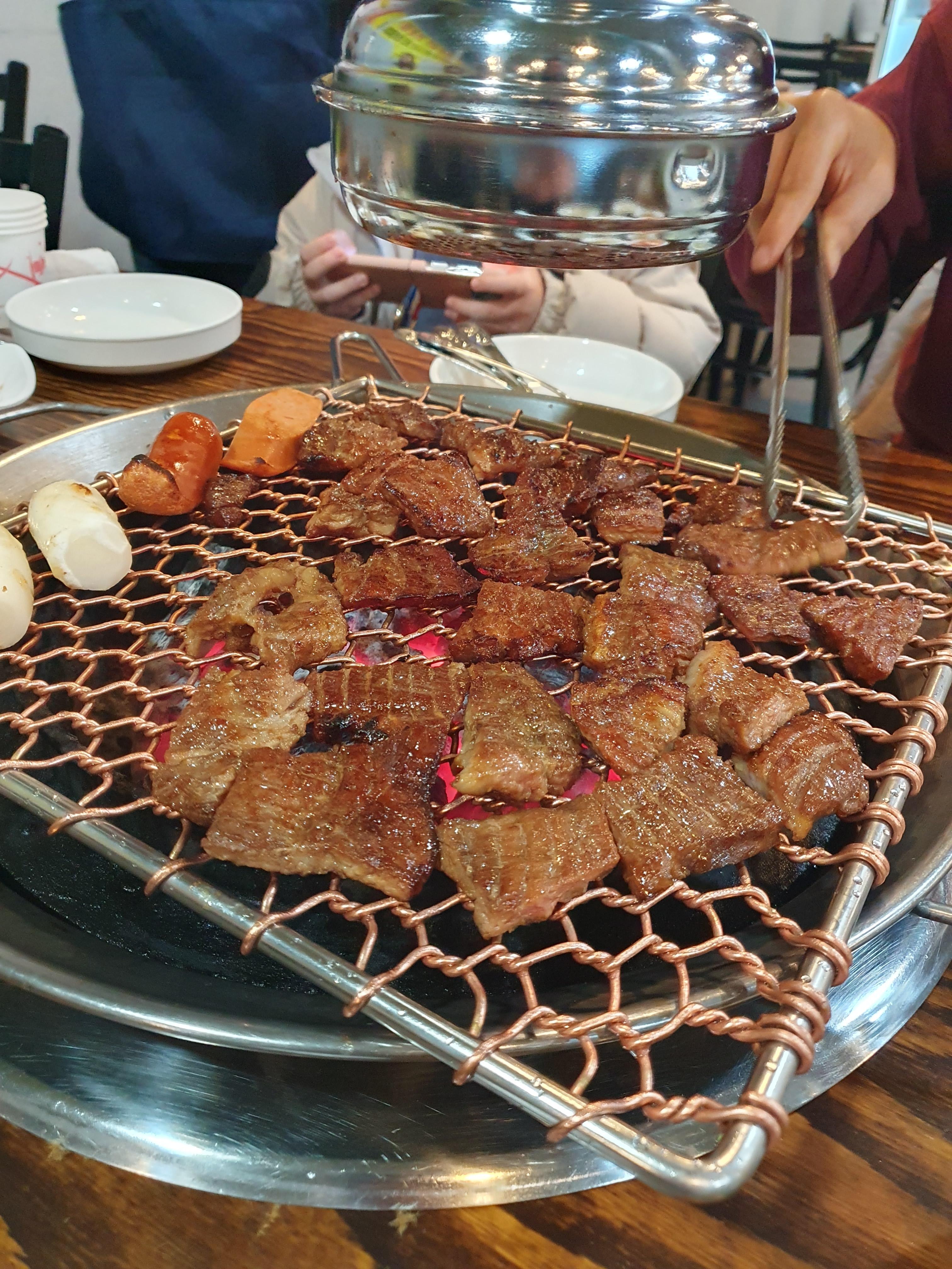 성거 맛집 태능 참숯 화로구이 갈비 굽기