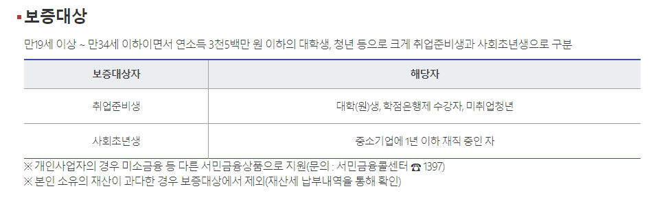 햇살로 유스 보증대상
